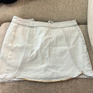 light denim mini skirt